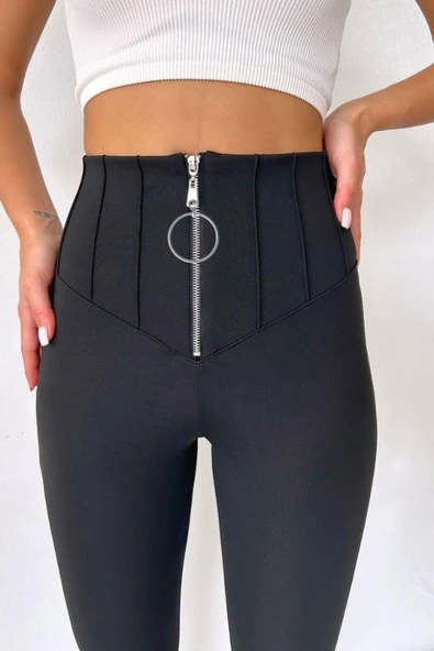 Kadın Yüksek Bel Toparlayıcı Korse Detay Dalgıç Kumaş Tayt ürün görseli