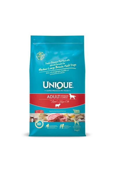 Orta ve İri Irk Yetişkin Köpek Maması Kuzu Etli 3 kg Premium Köpek Maması