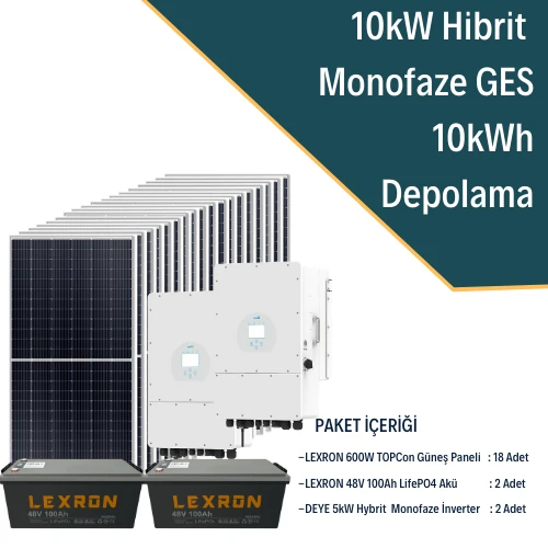 10KW MONOFAZE HİBRİT SİSTEM 1 - 10