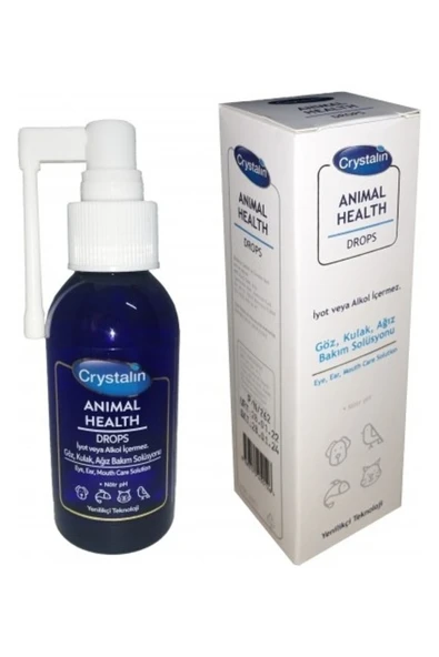 Crystalin Animal Health 100ml Göz, Kulak, Ağız, Bakım Solüsyonu, Kedi, Köpek, Temizleme Solüsyonu