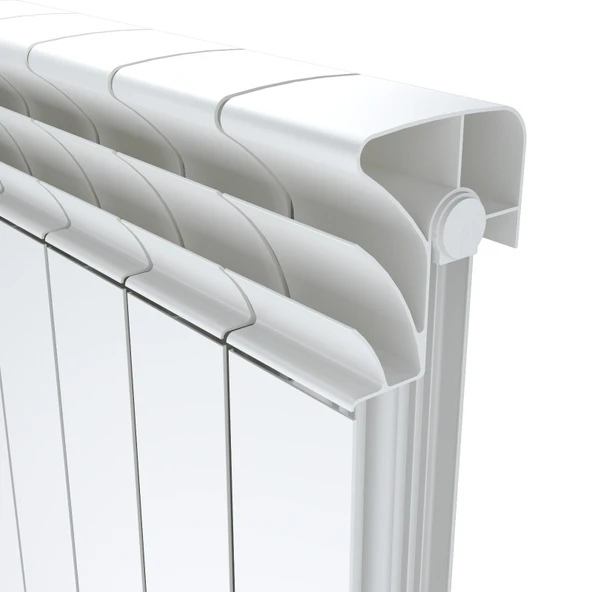 Lojimax Besto XL Alüminyum Dekoratif Yatay Radyatör 600x2020 mm 20 Dilim Ral 9016 Dokulu Beyaz 1030W Modern Duvar Tipi - 1