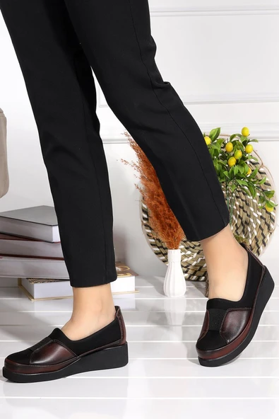 Celira Bordo Günlük Rahat Taban Anne Ayakkabı HS00320 - 5