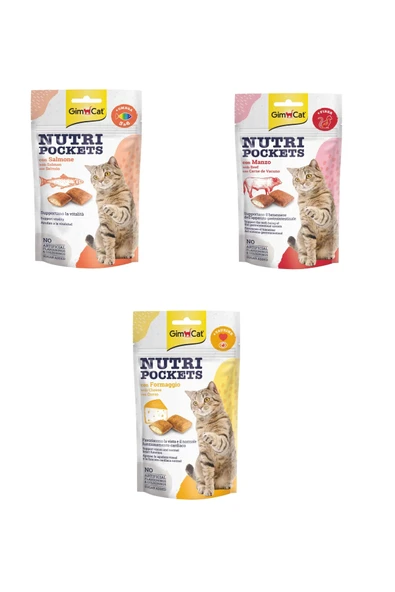 Nutripockets 3 lü set ( Somon, Biftek, Peynir Taurin)