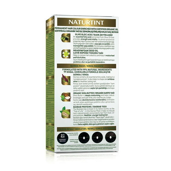 Naturtint Doğal Saç Boyası - 2.1 Mavi Siyah - Resim 4