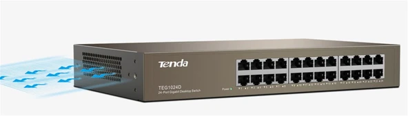 Tenda TEG1024D 24 Port 10-100-1000 Mbps Switch Çelik Kasa Rack Mount ürün görseli