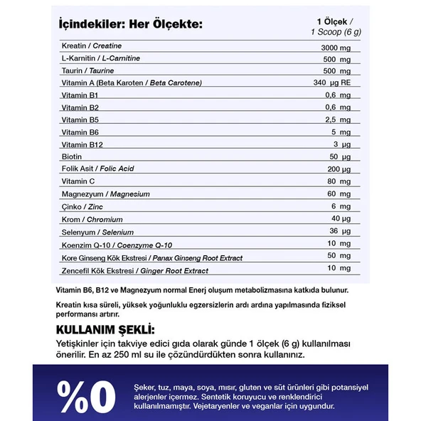 Nutraxin Multivitamin Mineral Powder 300 Gr - Resim 2