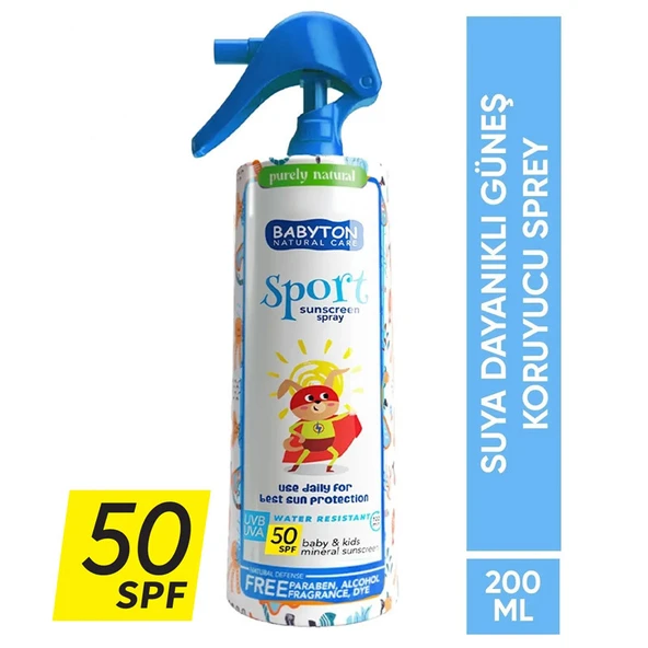 Babyton Suya Dayanıklı Spf 50 Güneş Koruyucu Sprey 200 ml - Resim 2