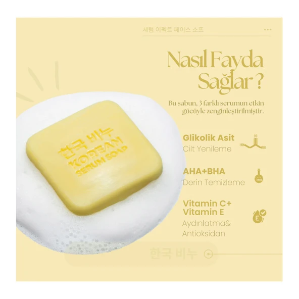 Greenlabel Korean Serum Soap Vitamin Day Face Bar 3x60 gr - Resim 3