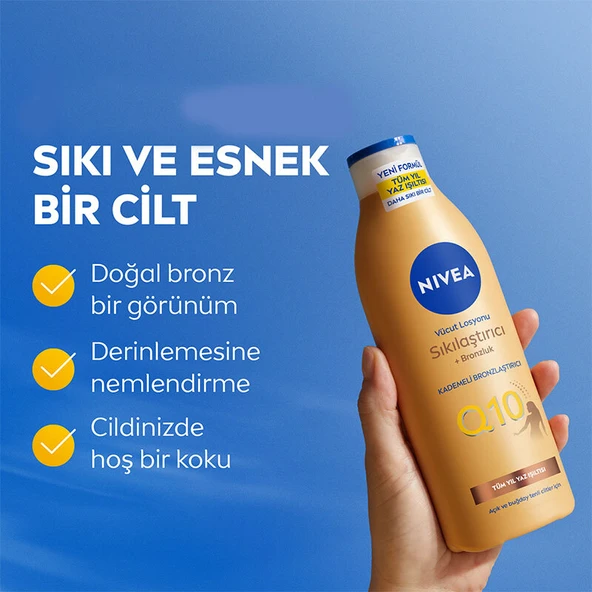 Nivea Q10 Sıkılaştırıcı ve Bronzlaştırıcı Vücut Losyonu 250 ml - Resim 3