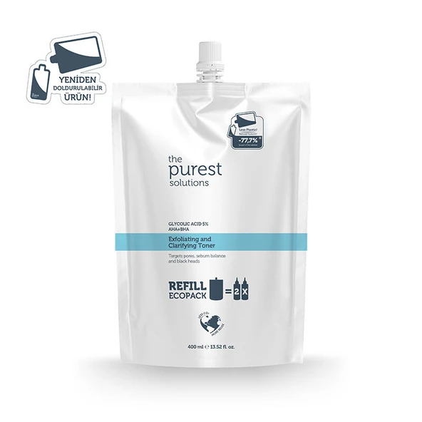 The Purest Solutions Exfoliating + Clarifying Toner 400 ml - Refill - Resim 2