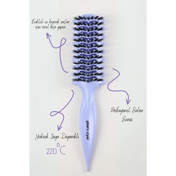 Glide n Style Kıvırcık Saçlara Özel Bukle Belirginleştirici Tarak Fırça - Resim 2