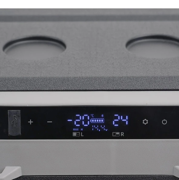 TC21-18 Çift Kapaklı 50 Litre Taşınabilir Araç Buzdolabı 12V/24V/220V Uyumlu - Resim 2