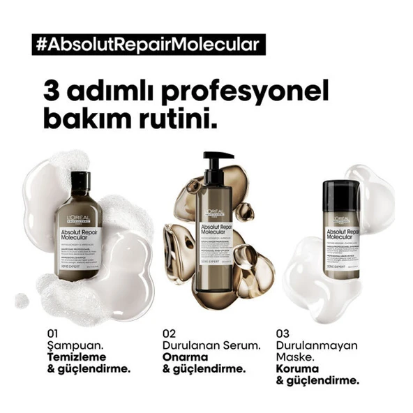 Loreal Professionnel Absolut Repair Molecular Yıpranmış Saçlar İçin Şampuan 500 ml Refill - Resim 2