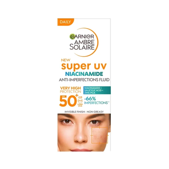 Garnier Ambre Solaire Super UV Niasinamid Fluid Krem Spf50+ 40 ml - Resim 2