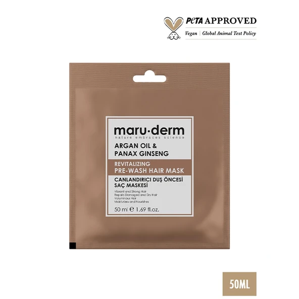 Maruderm Argan Oil and Panax Ginseng Revitalizing Duş Öncesi Saç Maskesi 50 ml - Resim 2
