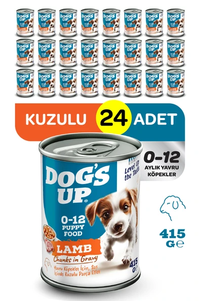 Dogs Up Yaş Yavru Köpek Maması Kuzu Etli 415gr 24Lü