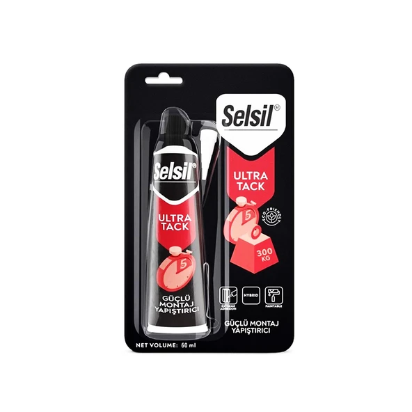 Selsil Ultra Tack Montaj Yapıştırıcı Korniş Yapıştırıcısı 60 ml Beyaz