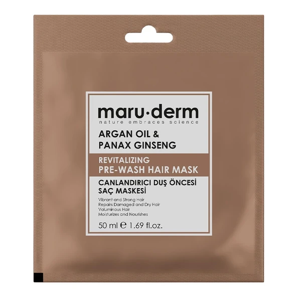 Maruderm Argan Oil and Panax Ginseng Revitalizing Duş Öncesi Saç Maskesi 50 ml ürün görseli