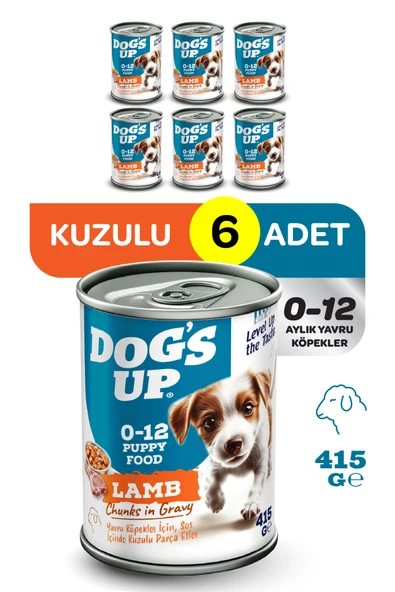 Dogs Up Yaş Yavru Köpek Maması Kuzu Etli 415gr 6Lı - 1
