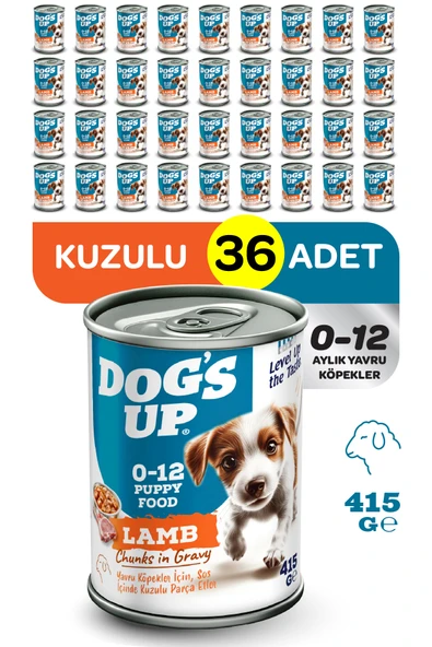 Dogs Up Yaş Yavru Köpek Maması Kuzu Etli 415gr 36Lı ürün görseli