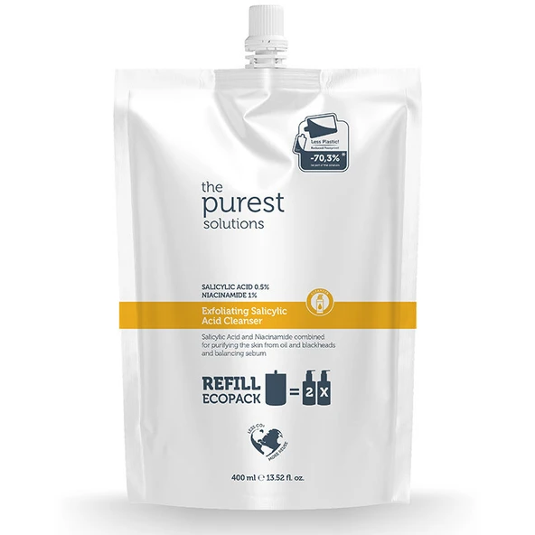The Purest Solutions Exfoliating Salicylic Acid Cleanser 0,5% Salicylic Acid, 1%Niacinamide 400 ml - Refill - 1