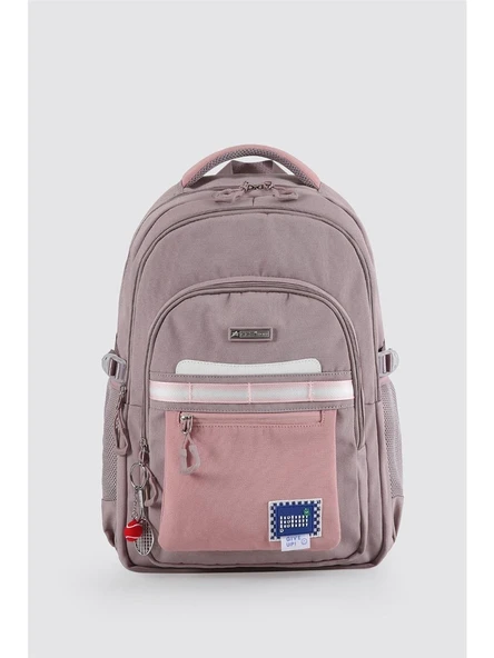 Ççs Su Geçirmez Kumaş Çocuk Çok Gözlü Mor Pembe Ortopedik Sırt Okul Çantası (51928)