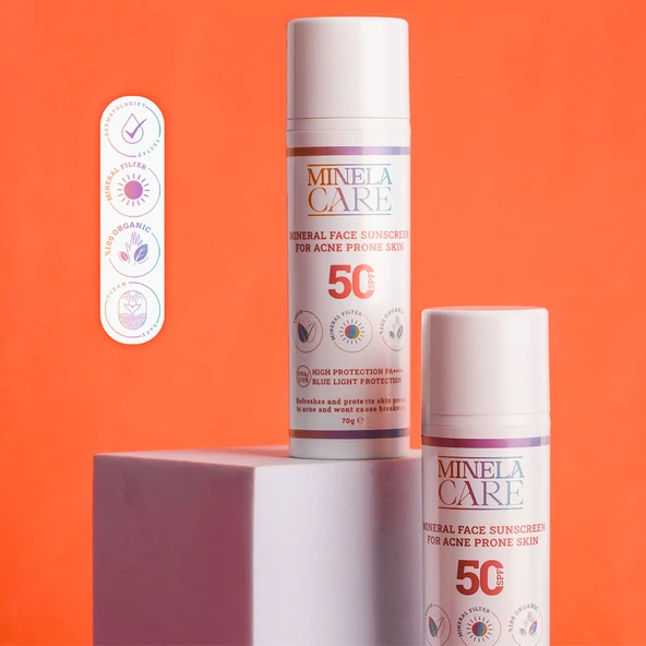 Minela Care Düzensiz Ciltler İçin Organik Mineral Filtreli Güneş Kremi Spf50 70 gr - Resim 5