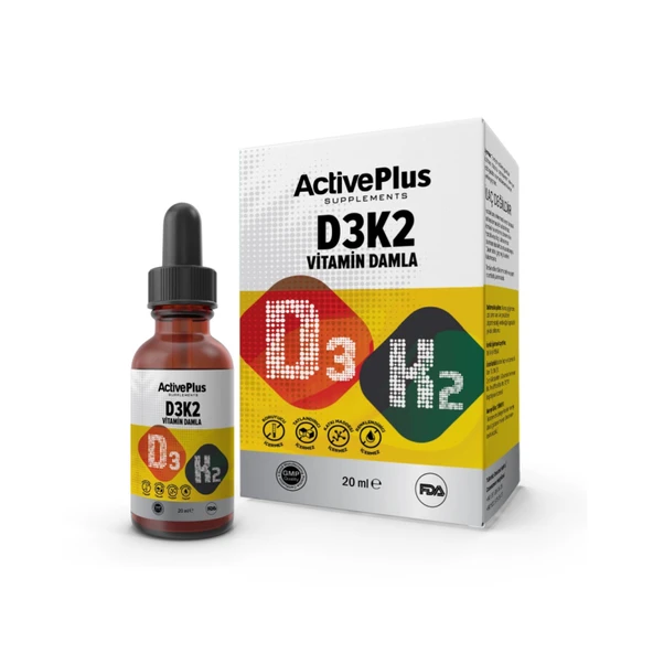 ActivePlus D3K2 Damla Takviye Edici Gıda 20 ml ürün görseli