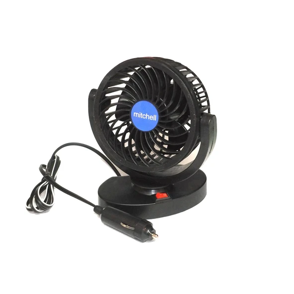 360 Derece Hareketli Tekli Araç İçi Vantilatör 12V ürün görseli