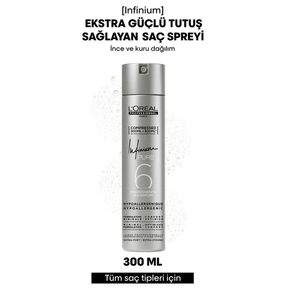 Loreal Professionnel Infinium Ekstra Güçlü Tutuşlu Saç Spreyi 300 ml - 6 Numara - Resim 2