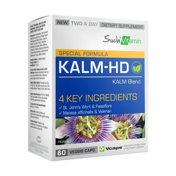 Suda Vitamin Kalm-HD Takviye Edici Gıda 60 Bitkisel Kapsül ürün görseli