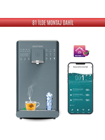 Neutron NTL-SU20C6WB Akıllı Sıcak Soğuk Su Arıtma Cihazı Pompalıdır Ve Su Tankı Olmadan Arıtır Mobil Uygulama Kullanımı