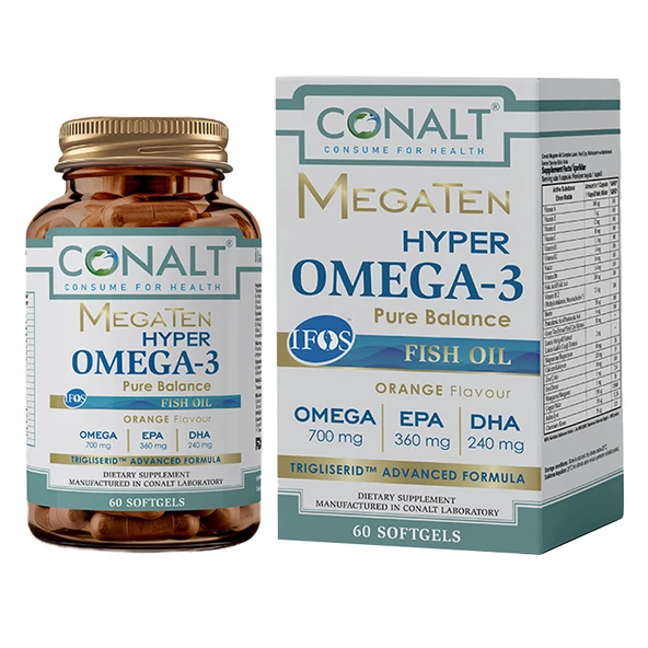 Conalt MegaTen Hyper Omega-3 Pure Balance Takviye Edici Gıda 60 Yumuşak Kapsül ürün görseli