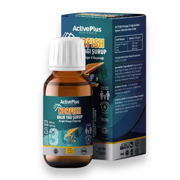 ActivePlus Norfish Balık Yağı Şurup 150 ml ürün görseli