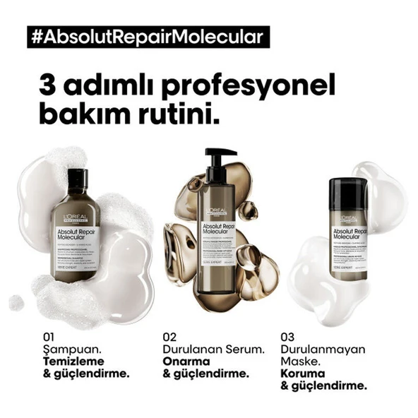 Loreal Professionnel Absolut Repair Molecular Yıpranmış Saçlar İçin Maske 150 ml - Resim 4