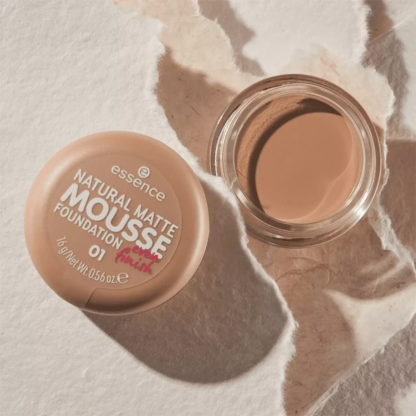 Essence Natural Matte Mousse Foundation 01 - 16gr - Resim 5