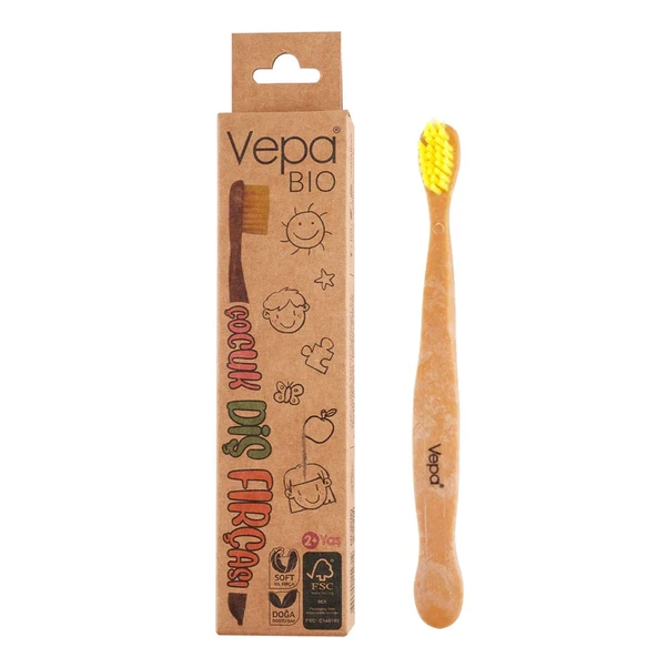 Vepa Bio Elite Ahşap Çocuk Diş Fırçası Kraft Kutu Ambalaj ürün görseli