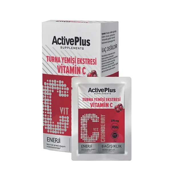 ActivePlus Cranberry Vitamin C İçeren Takviye Edici Gıda 10 Toz Saşe ürün görseli