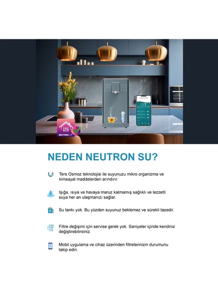 Neutron NTL-SU20C6WB Akıllı Sıcak Soğuk Su Arıtma Cihazı Pompalıdır Ve Su Tankı Olmadan Arıtır Mobil Uygulama Kullanımı - 7