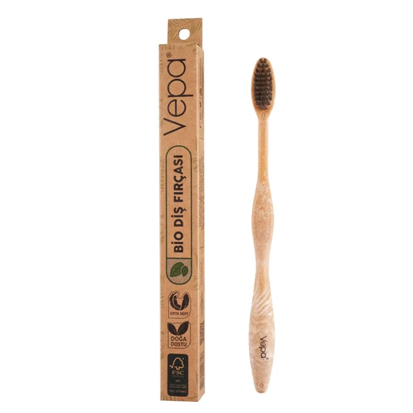 Vepa Bio Elite Ahşap Yetişkin Diş Fırçası Kraft Kutu Ambalaj ürün görseli