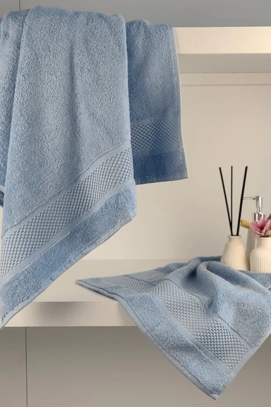 Sevim %100 Pamuk Banyo Havlu Seti-Long Twist İplik-Yüksek Su Emici ve Yumuşak - 2