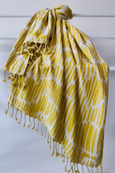 Sevim %100 Pamuk Çift Kat Müslin Peştemal - Jakarlı Plaj Havlusu- 90x170 Cm - 5