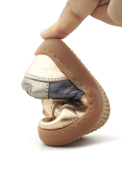 Rakerplus Bob Hakiki Deri Bakır Barefoot Cırtlı Lastikli Bebek Sneaker Ayakkabı - 9