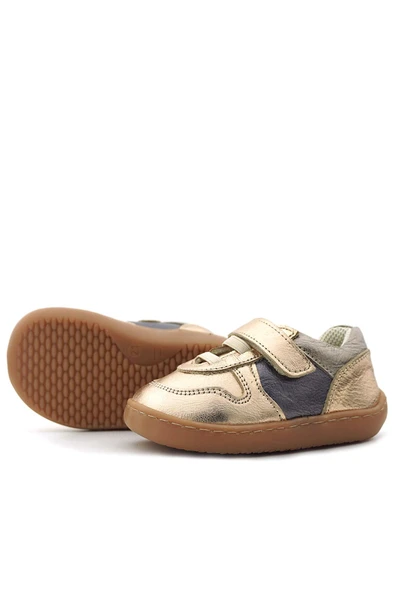 Rakerplus Bob Hakiki Deri Bakır Barefoot Cırtlı Lastikli Bebek Sneaker Ayakkabı - 7