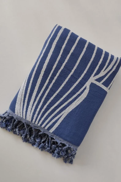 Sevim Jakarlı Müslin Plaj Havlusu - %100 Pamuk Peştemal -Yumuşak Ve Emici - 90x170 Cm - 4