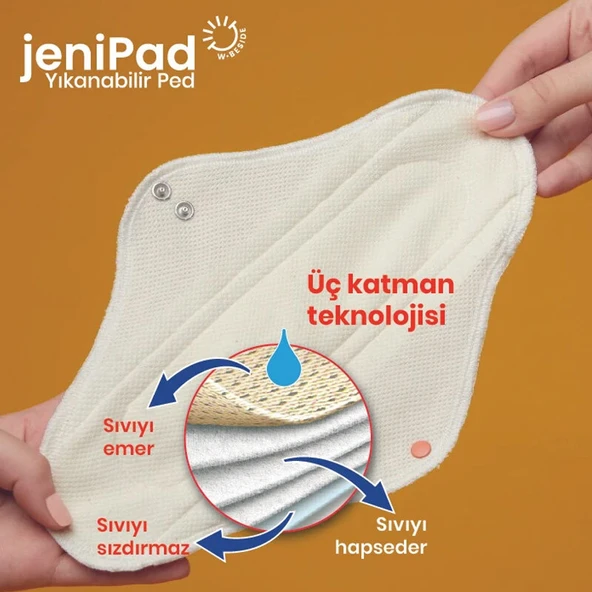 W-Beside JeniPad Kadın Pedi Normal Ultra Emici 3 Adet - Resim 3