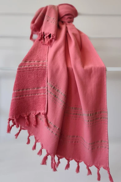 Sevim Çizgili Havlu Peştemal 90x170cm - Yumuşak Plaj Havlusu- %100 Pamuk - 6