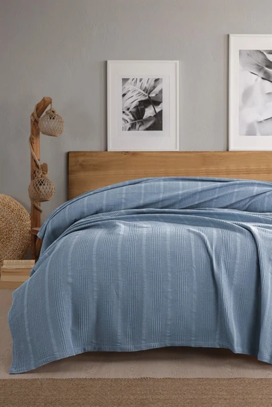 Sevim Tek Kişilik Waffle Pike 160x230cm, %100 Pamuk, Petek Tasarım Pike - Resim 4