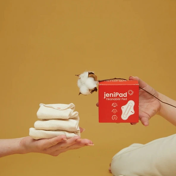 W-Beside JeniPad Yıkanabilir Ped Tanga - Beyaz 6 Adet - Resim 2