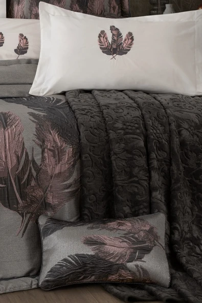 Sevim 11 Parça Battaniyeli Çeyiz Seti - Tafta Yatak Örtüsü & Nevresimli Çeyiz Takımı-Peludo - 2